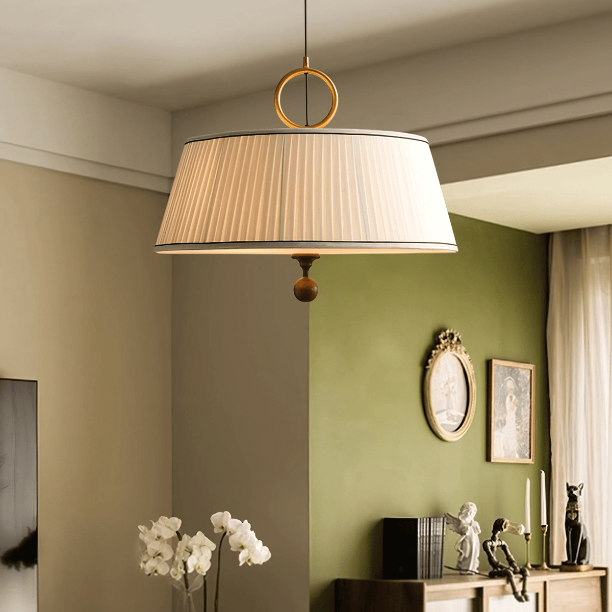 Zavaran Lampe Pendante en Bois Naturel et Tissu - Neutralighting