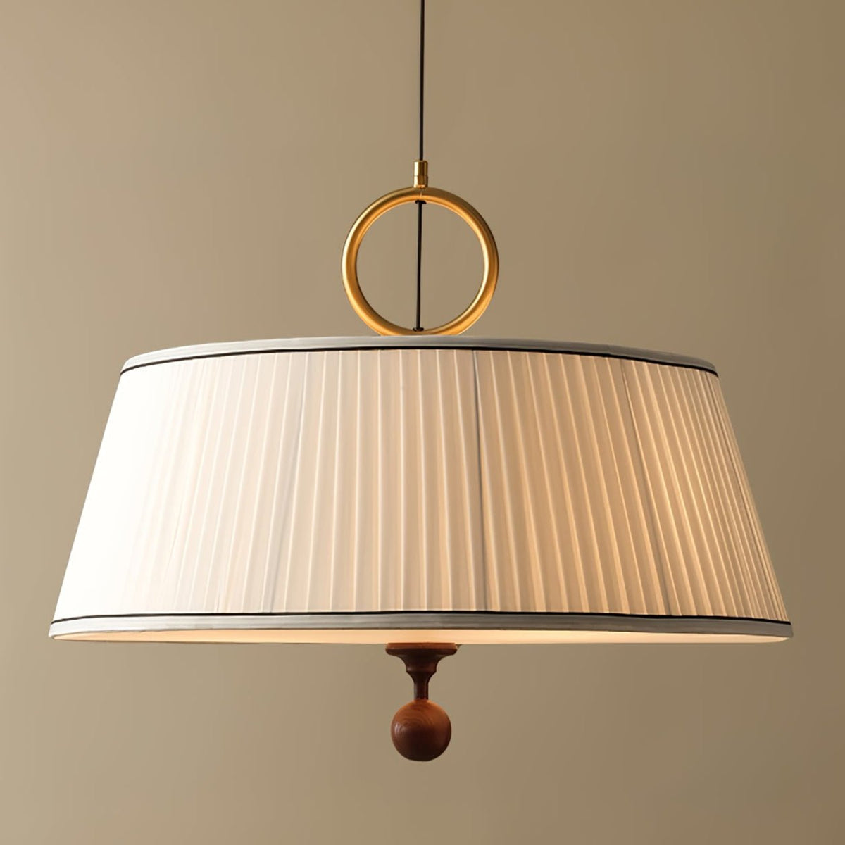 Zavaran Lampe Pendante en Bois Naturel et Tissu - Neutralighting