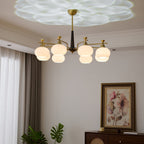 Velirara Chandelier Traditionnel Unique Sphère Bois Verre - Neutralighting