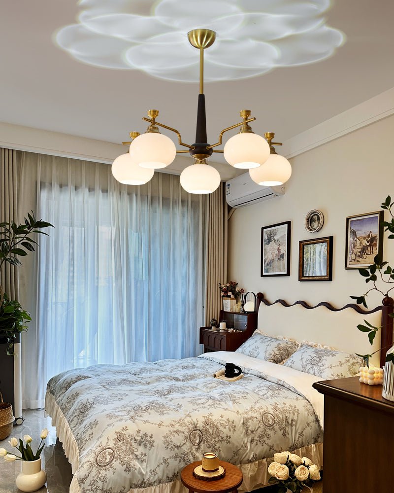 Velirara Chandelier Traditionnel Unique Sphère Bois Verre - Neutralighting
