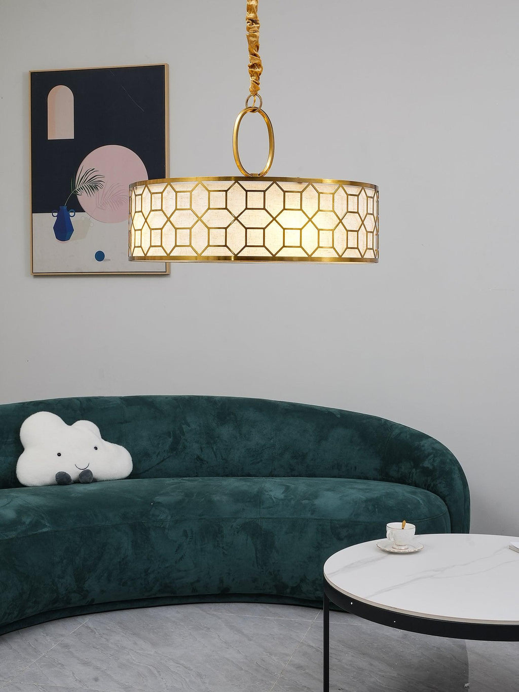 Arshaor Suspension Ronde en Cuivre et Verre Élégante - Neutralighting