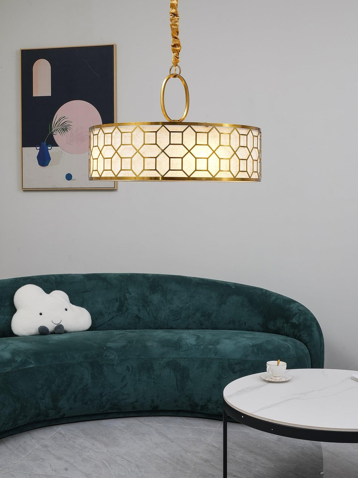 Arshaor Suspension Ronde en Cuivre et Verre Élégante - Neutralighting