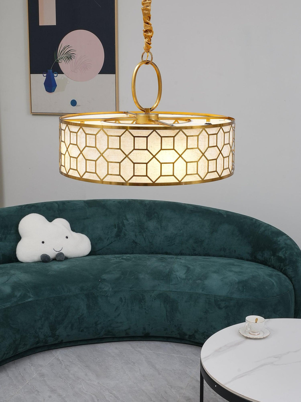 Arshaor Suspension Ronde en Cuivre et Verre Élégante - Neutralighting