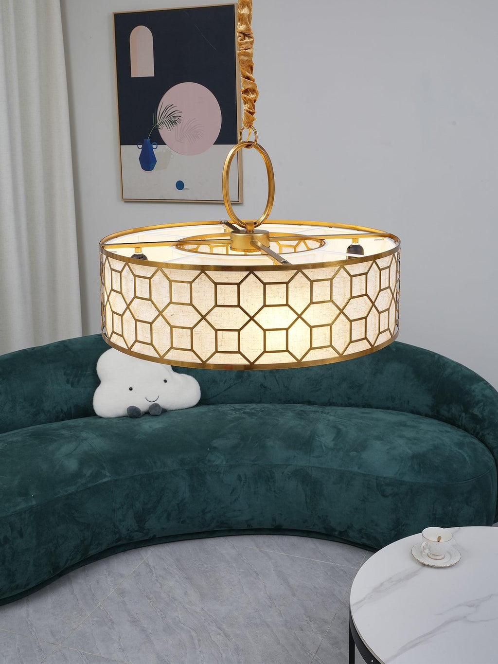 Arshaor Suspension Ronde en Cuivre et Verre Élégante - Neutralighting