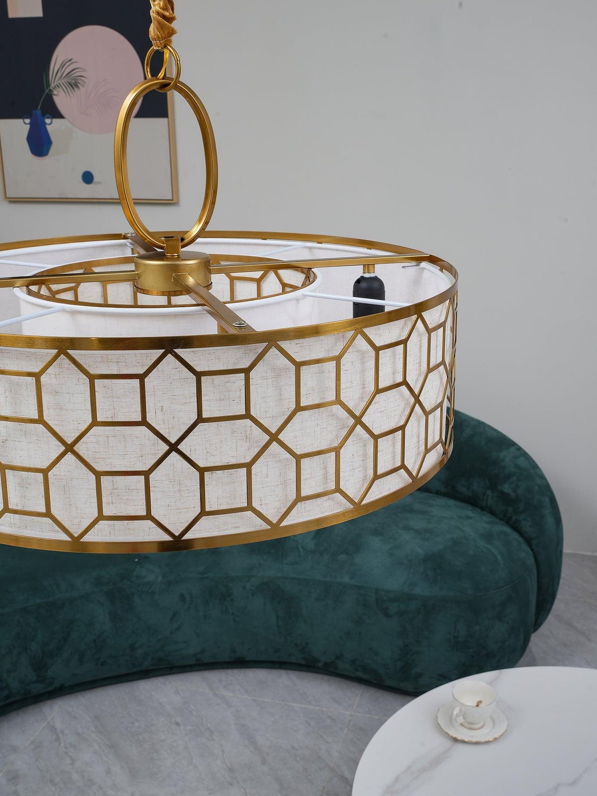 Arshaor Suspension Ronde en Cuivre et Verre Élégante - Neutralighting