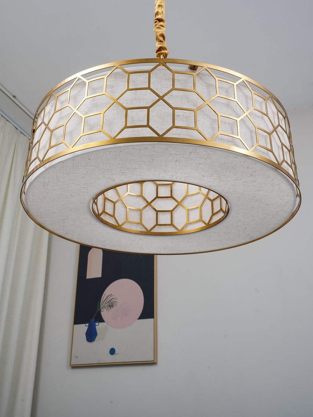 Arshaor Suspension Ronde en Cuivre et Verre Élégante - Neutralighting
