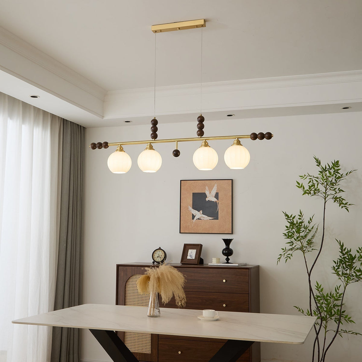 Zerinen Suspension Nordique en Verre et Bois - Neutralighting