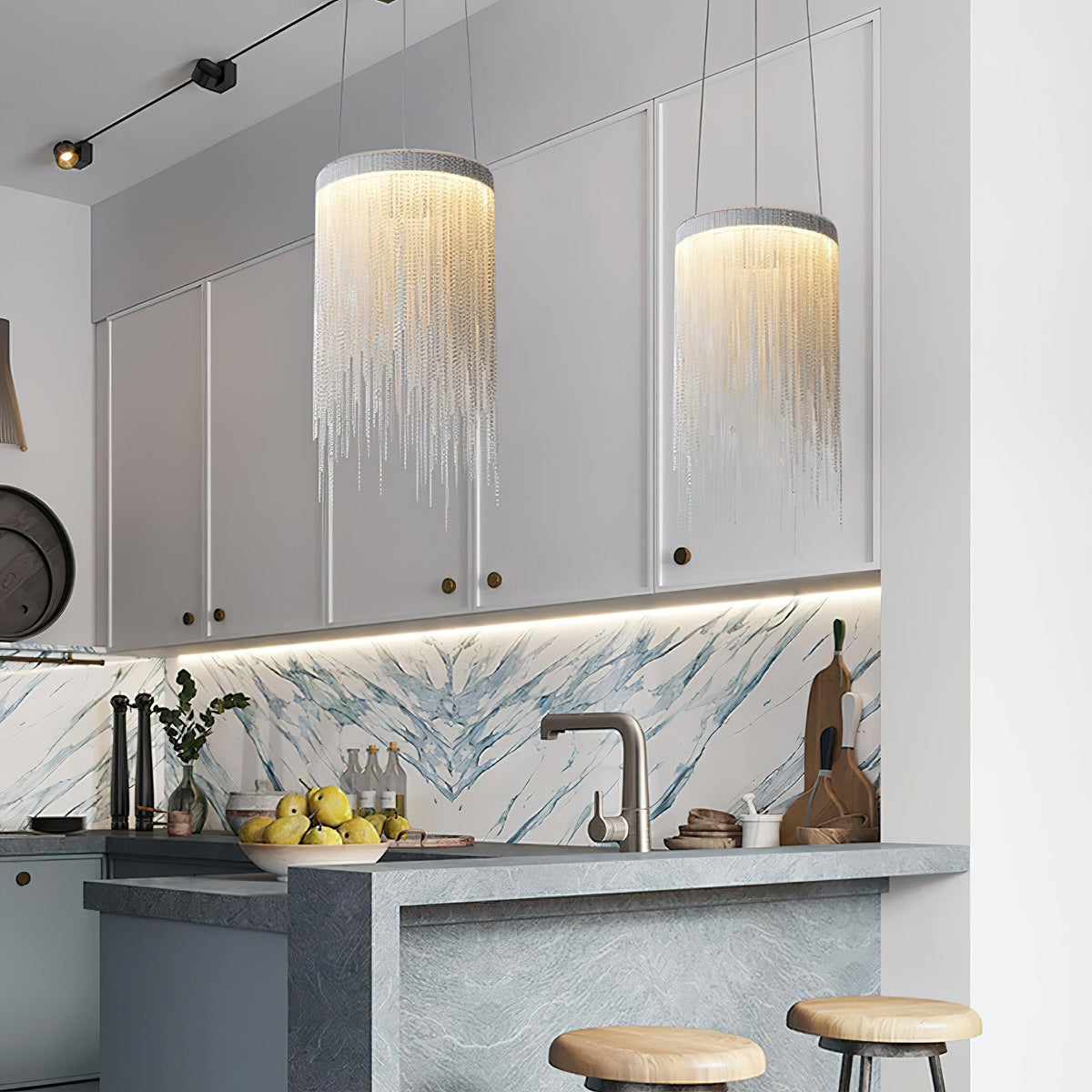 Arsoliel Suspension en Chaîne à Franges de Luxe Postmoderne - Neutralighting