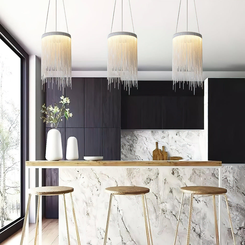 Arsoliel Suspension en Chaîne à Franges de Luxe Postmoderne - Neutralighting