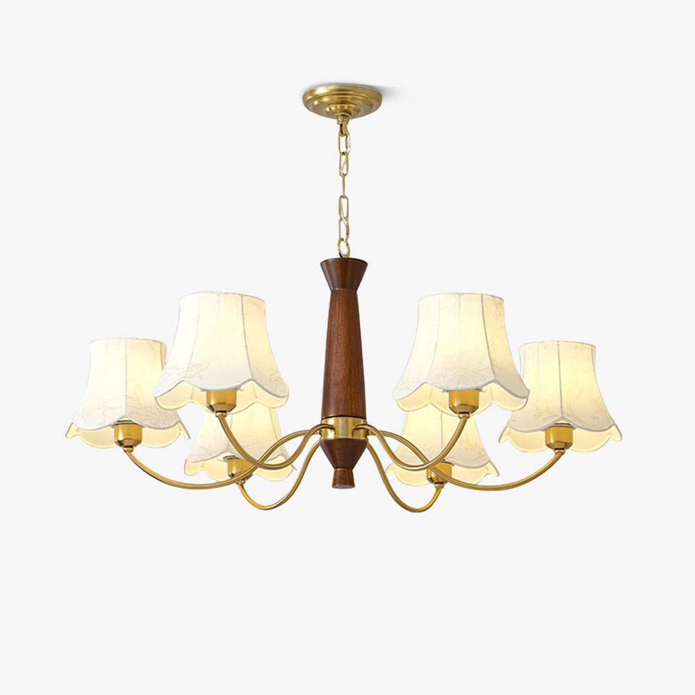 Lustra Chandelier Laiton Tissu Bras Courbés - Neutralighting