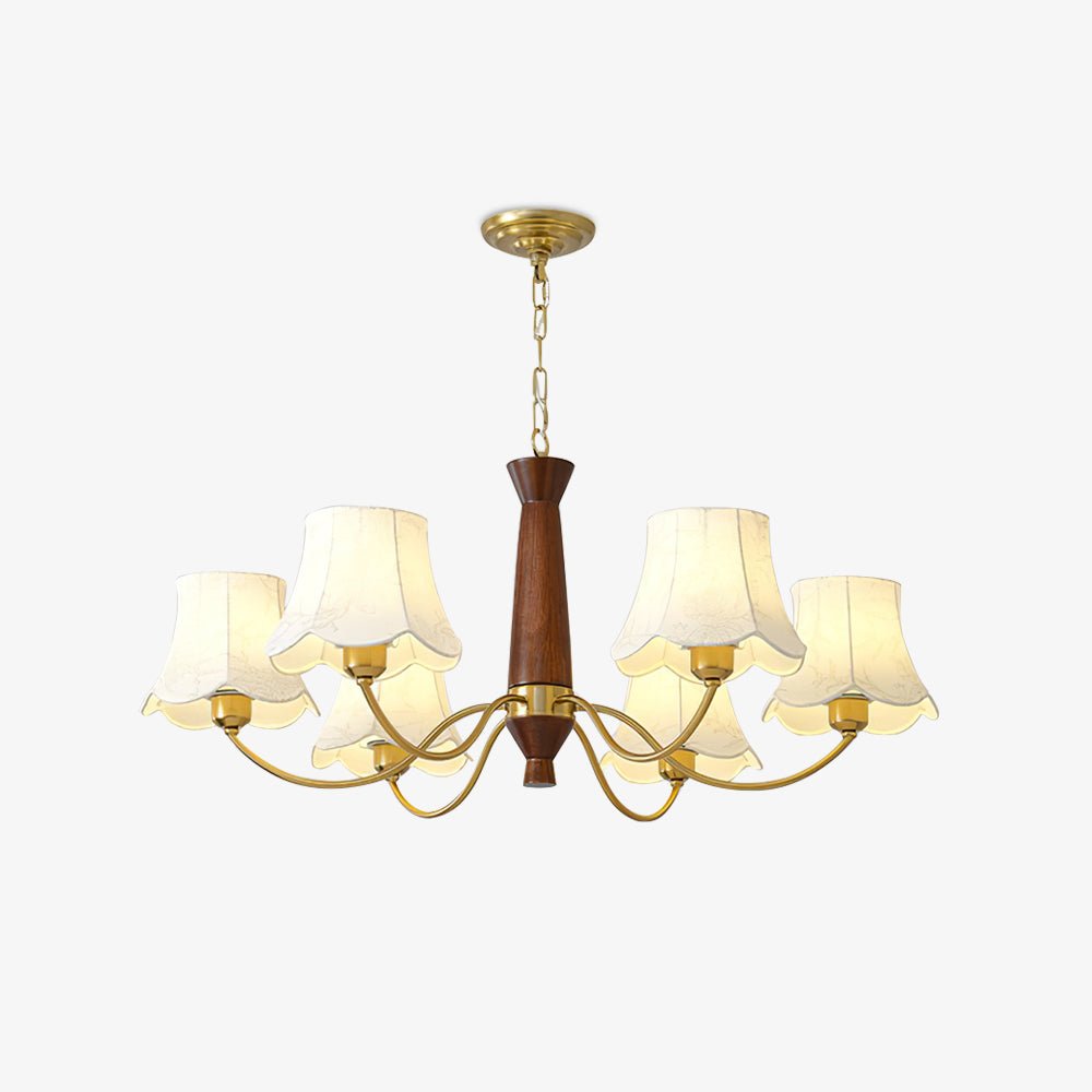 Lustra Chandelier Laiton Tissu Bras Courbés - Neutralighting