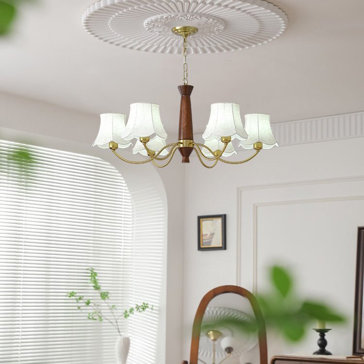 Lustra Chandelier Laiton Tissu Bras Courbés - Neutralighting