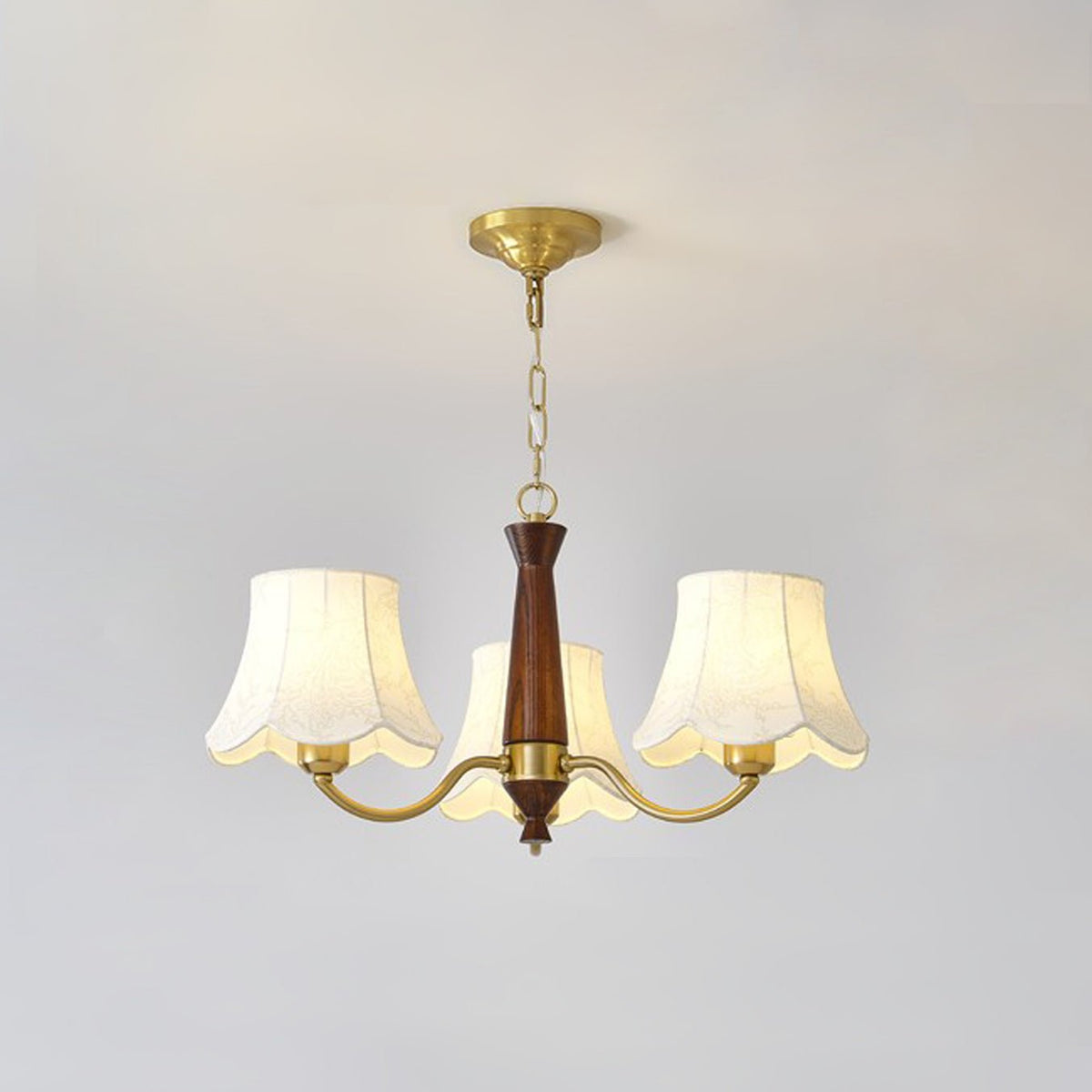 Lustra Chandelier Laiton Tissu Bras Courbés - Neutralighting