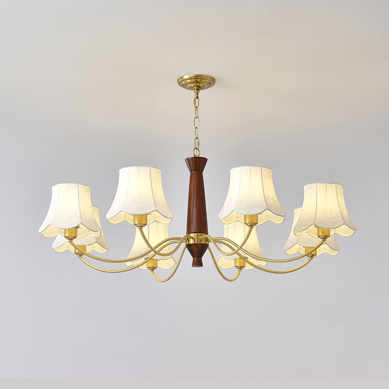 Lustra Chandelier Laiton Tissu Bras Courbés - Neutralighting