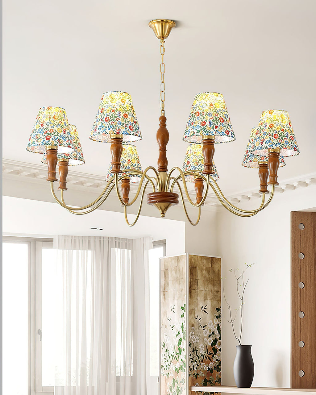Florinda Lustre Abat-jour Tissu Floral - Neutralighting