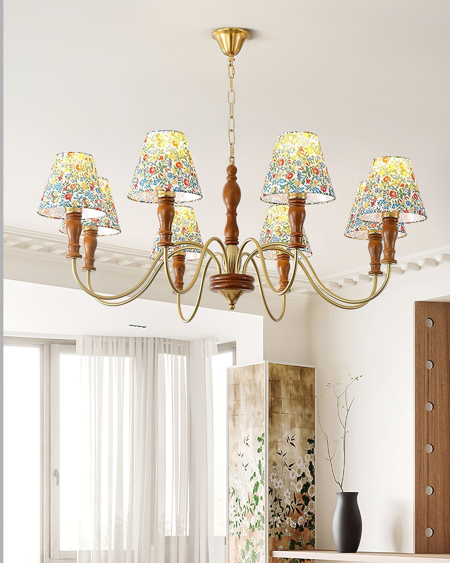 Florinda Lustre Abat-jour Tissu Floral - Neutralighting