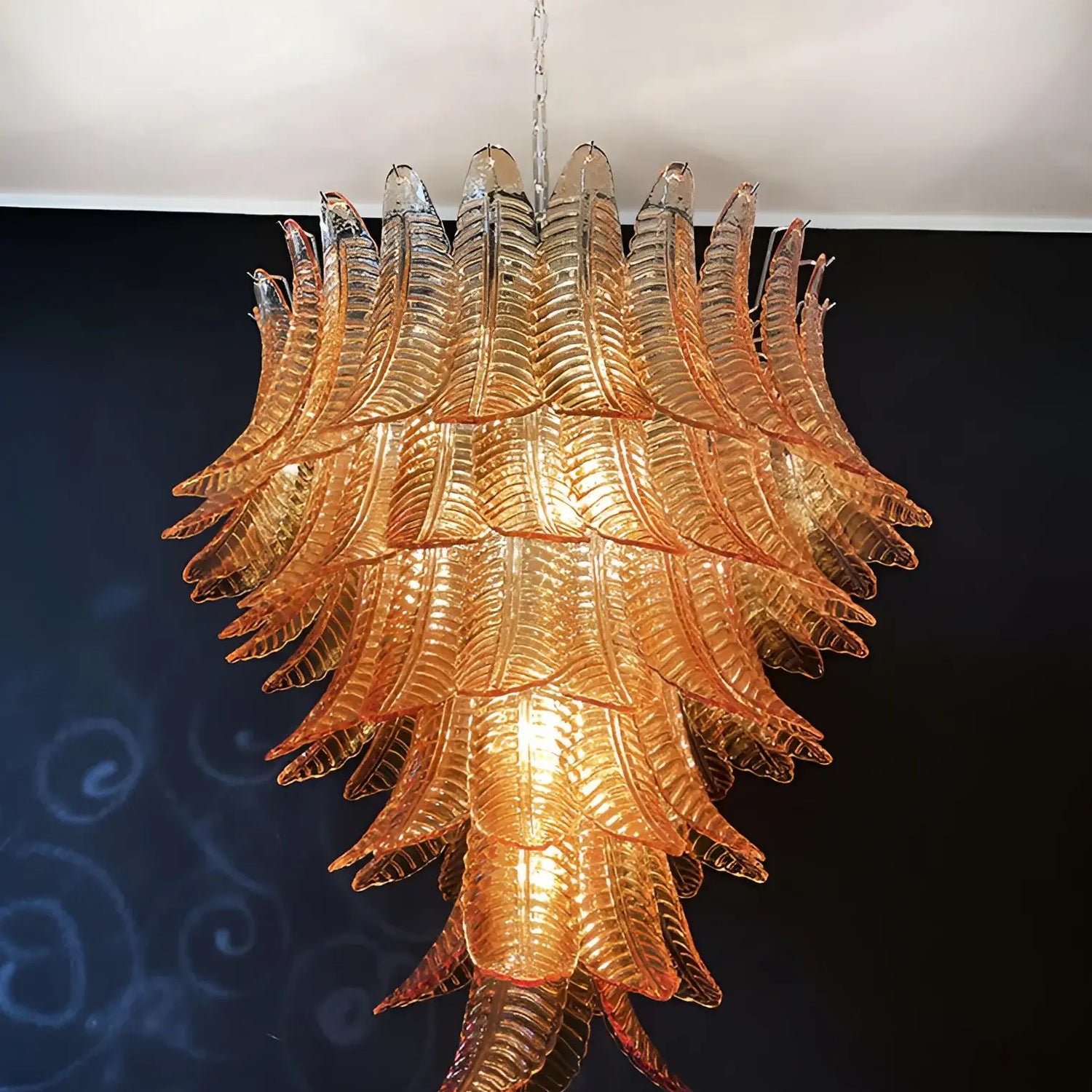 Aurora Chandelier en Verre de Murano Ambre - Neutralighting