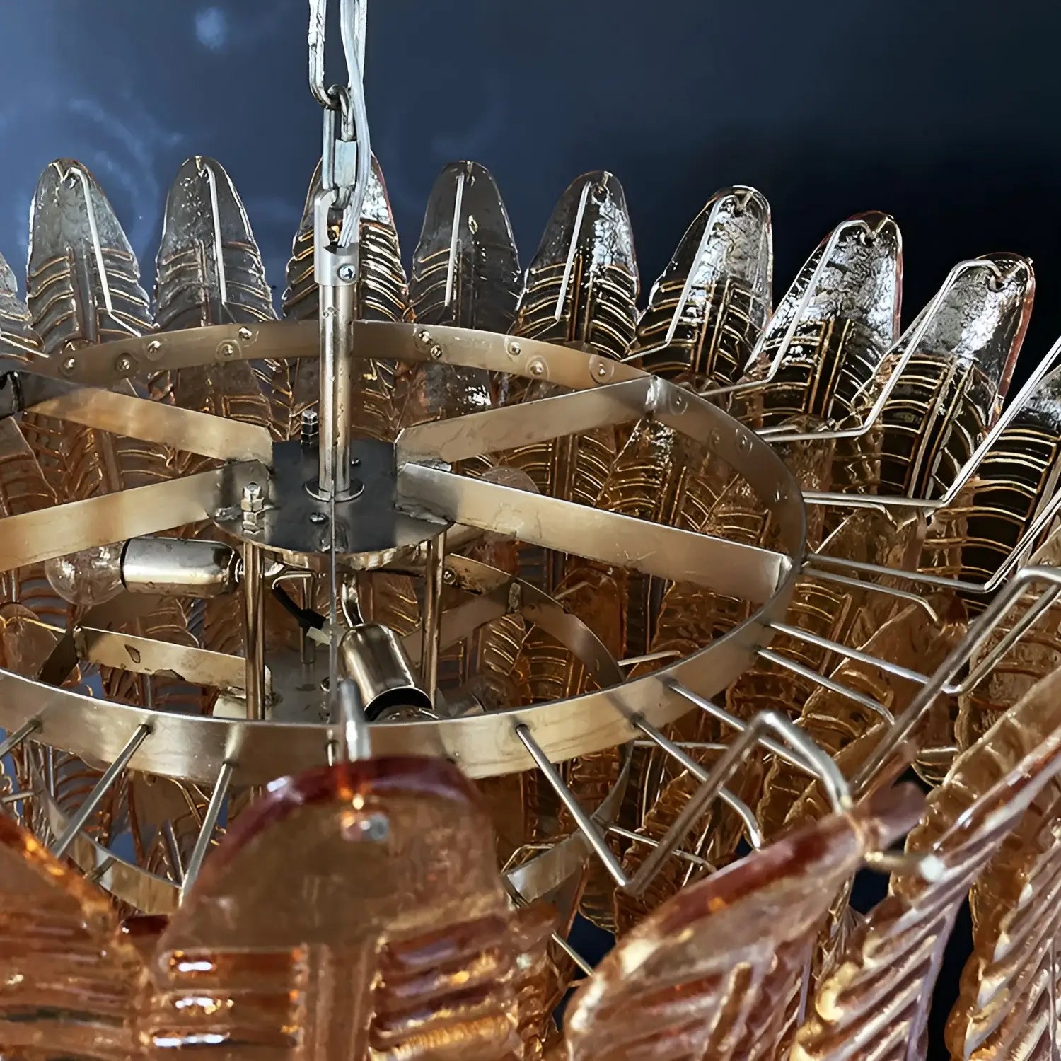 Aurora Chandelier en Verre de Murano Ambre - Neutralighting