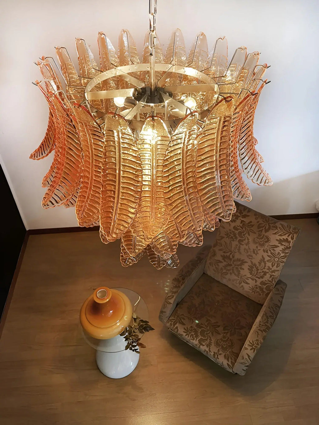 Aurora Chandelier en Verre de Murano Ambre - Neutralighting