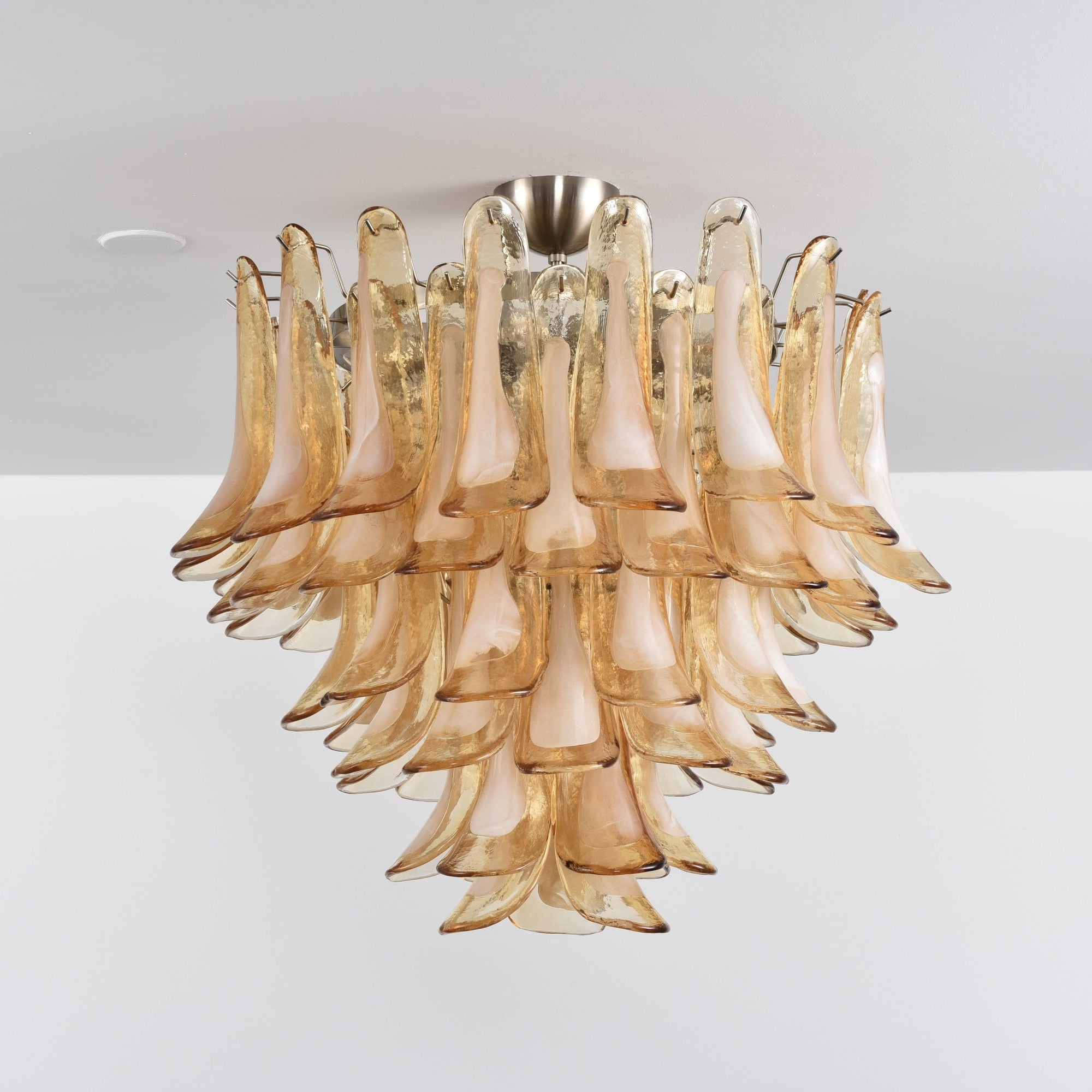 Aurora Plafonnier Ambre Pétale Verre Superposé Vintage - Neutralighting