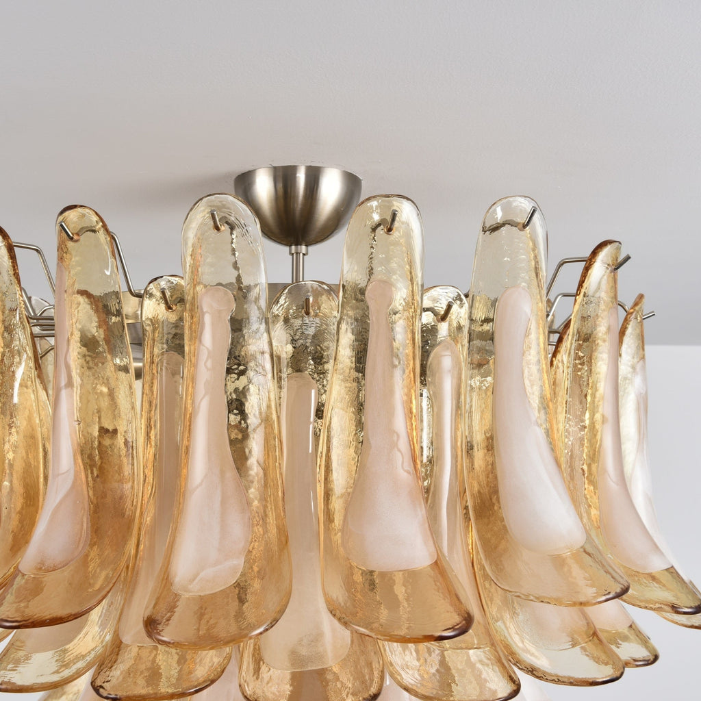 Aurora Plafonnier Ambre Pétale Verre Superposé Vintage - Neutralighting