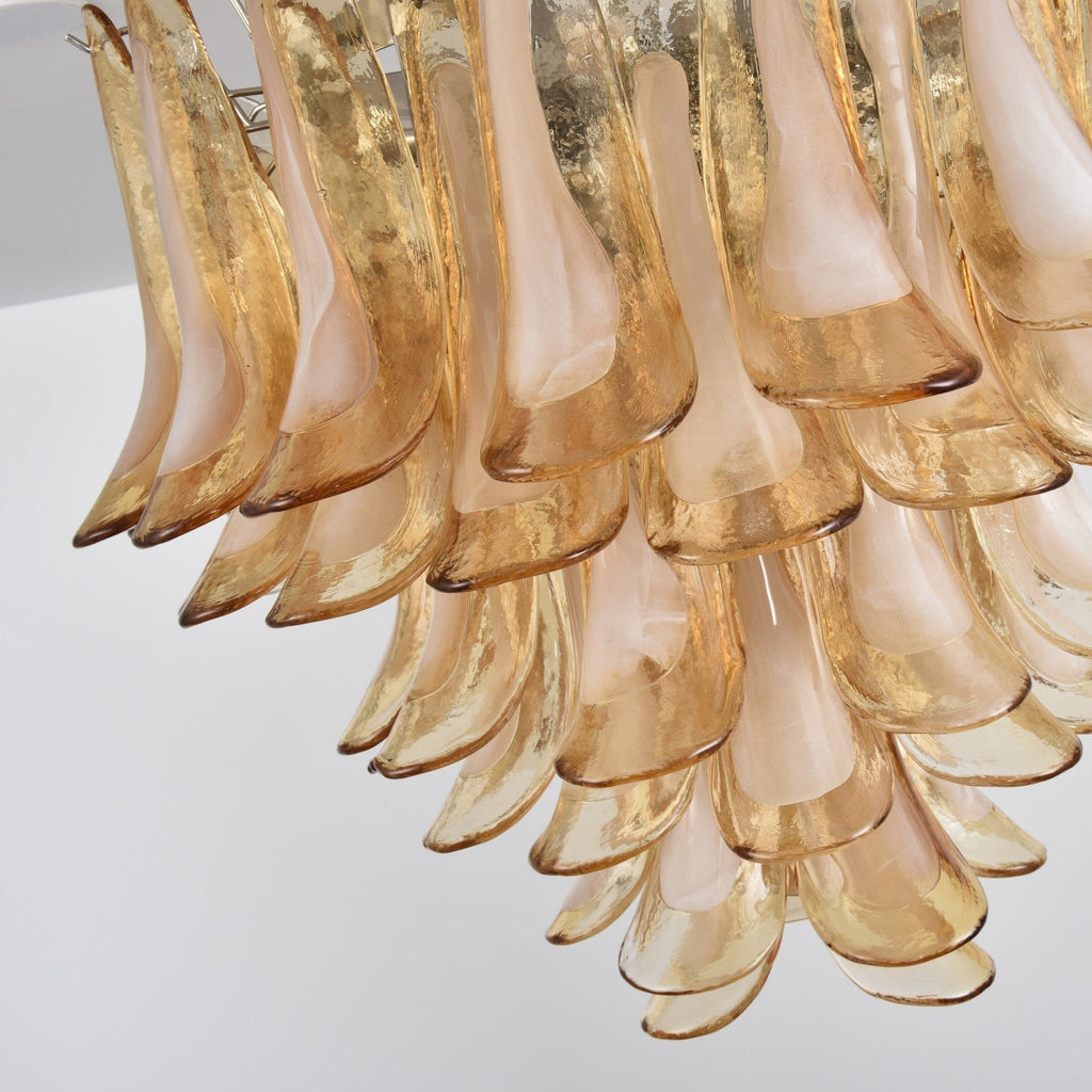 Aurora Plafonnier Ambre Pétale Verre Superposé Vintage - Neutralighting