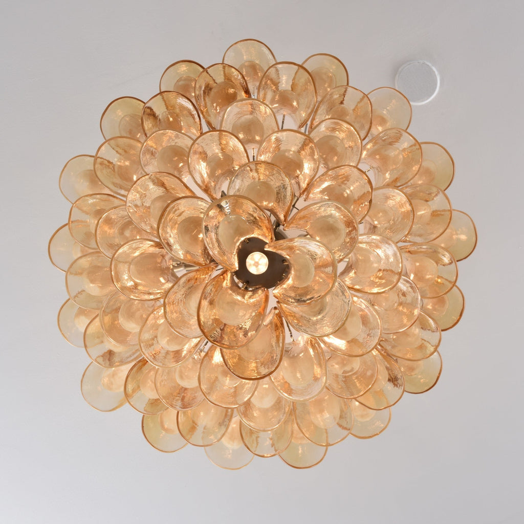 Aurora Plafonnier Ambre Pétale Verre Superposé Vintage - Neutralighting