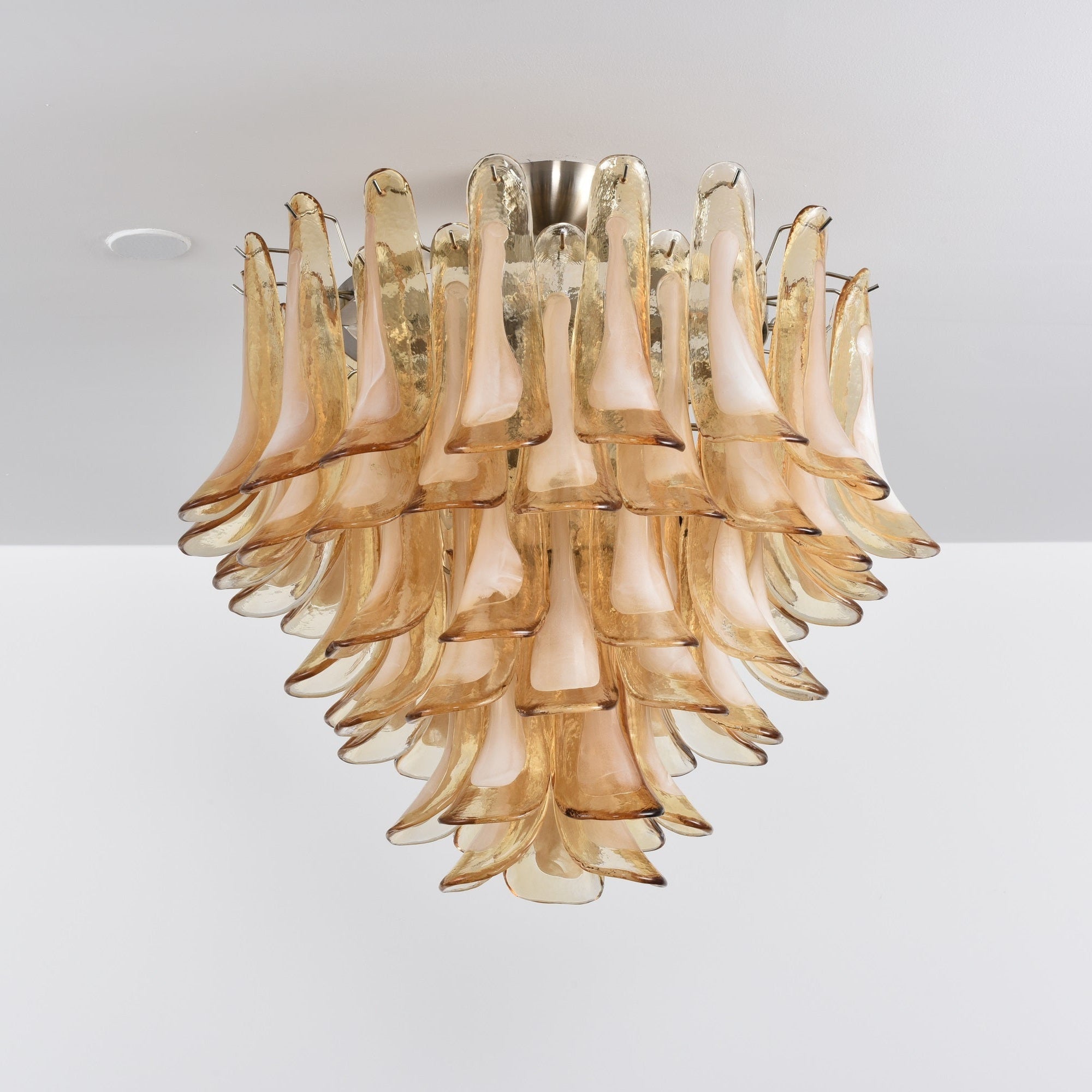 Aurora Plafonnier Ambre Pétale Verre Superposé Vintage - Neutralighting