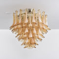 Aurora Plafonnier Ambre Pétale Verre Superposé Vintage - Neutralighting