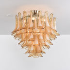Aurora Plafonnier Ambre Pétale Verre Superposé Vintage - Neutralighting