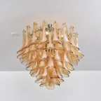 Aurora Plafonnier Ambre Pétale Verre Superposé Vintage - Neutralighting