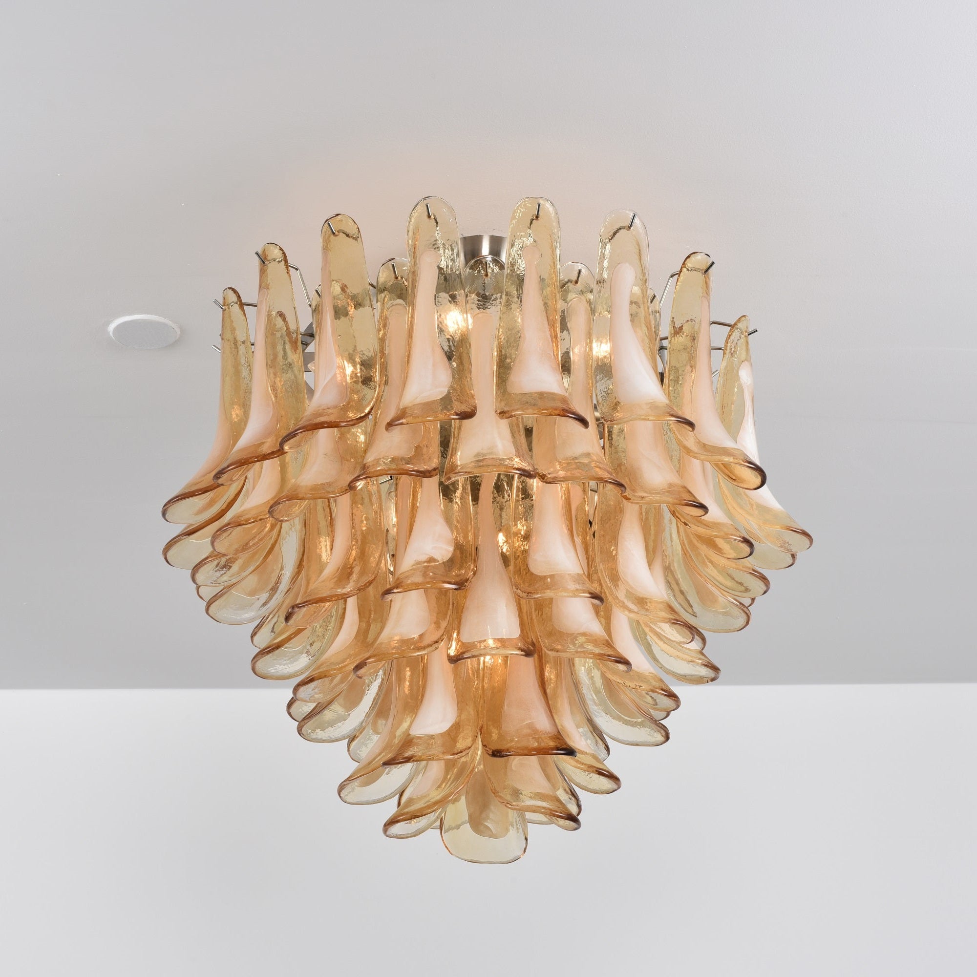 Aurora Plafonnier Ambre Pétale Verre Superposé Vintage - Neutralighting