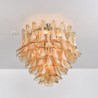 Aurora Plafonnier Ambre Pétale Verre Superposé Vintage - Neutralighting