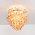 Aurora Plafonnier Ambre Pétale Verre Superposé Vintage - Neutralighting