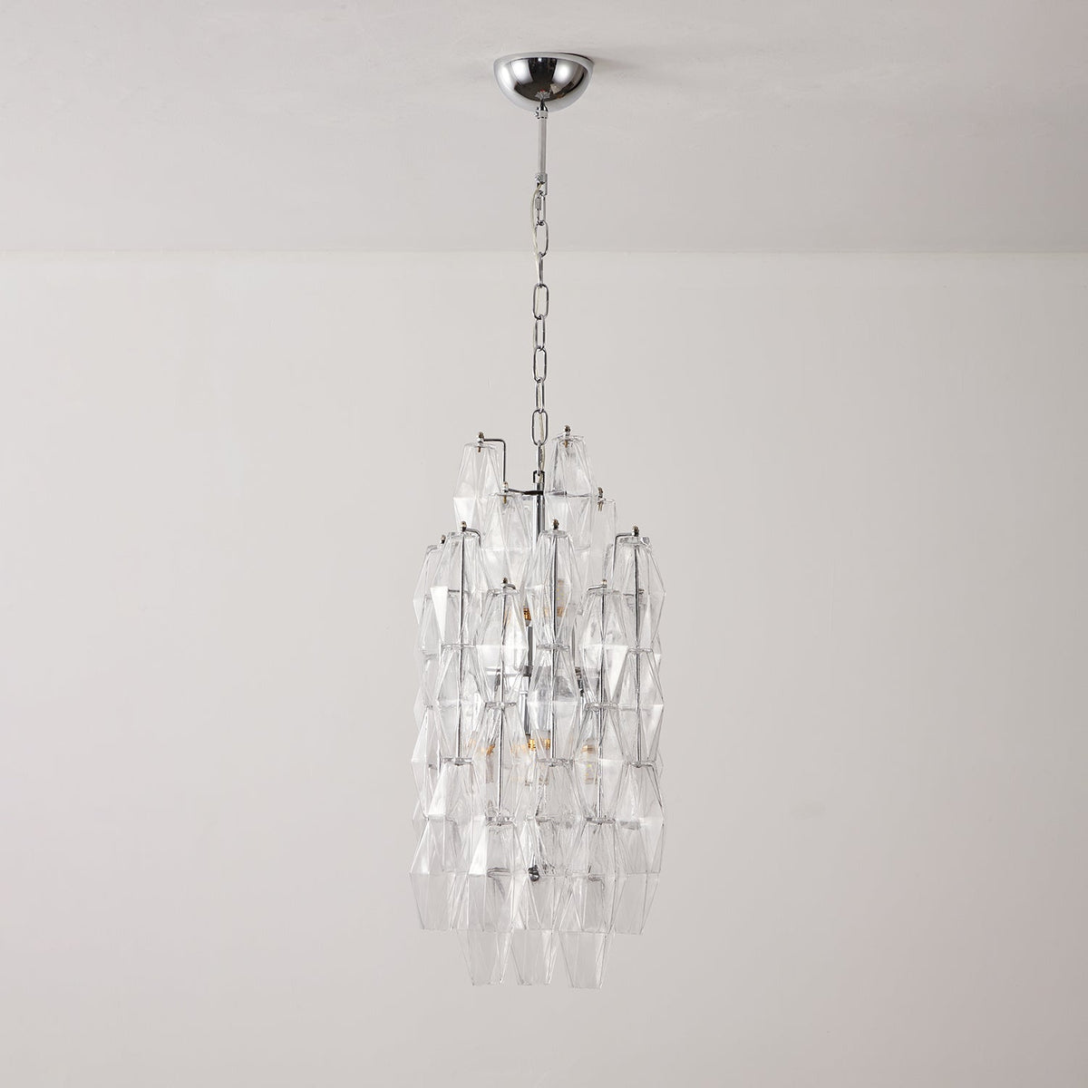Aurora Lustre Ambre Prisme Long Cascadant Verre - Neutralighting