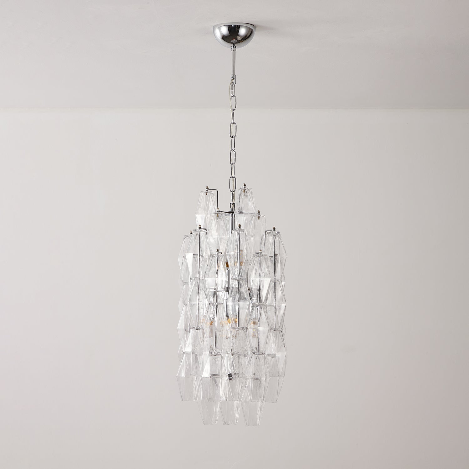 Aurora Lustre Ambre Prisme Long Cascadant Verre - Neutralighting
