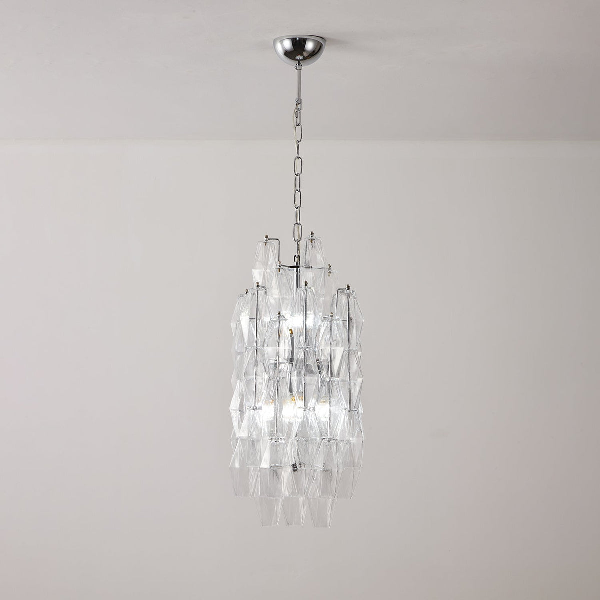 Aurora Lustre Ambre Prisme Long Cascadant Verre - Neutralighting