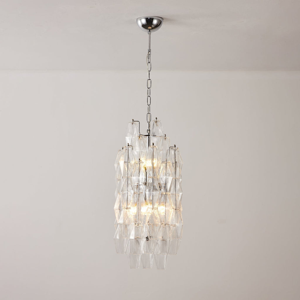 Aurora Lustre Ambre Prisme Long Cascadant Verre - Neutralighting