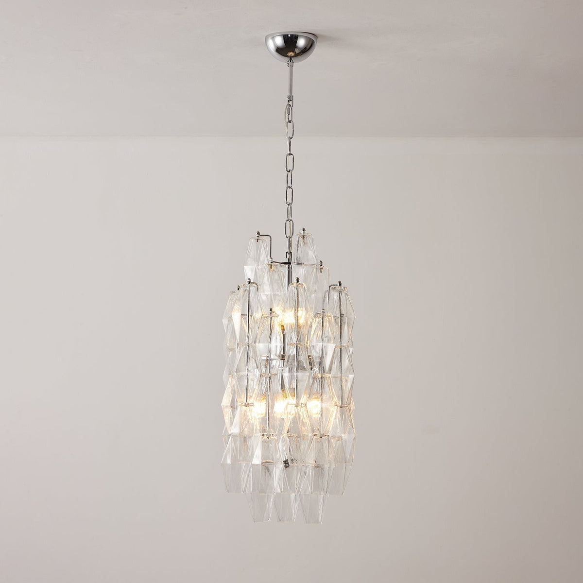 Aurora Lustre Ambre Prisme Long Cascadant Verre - Neutralighting
