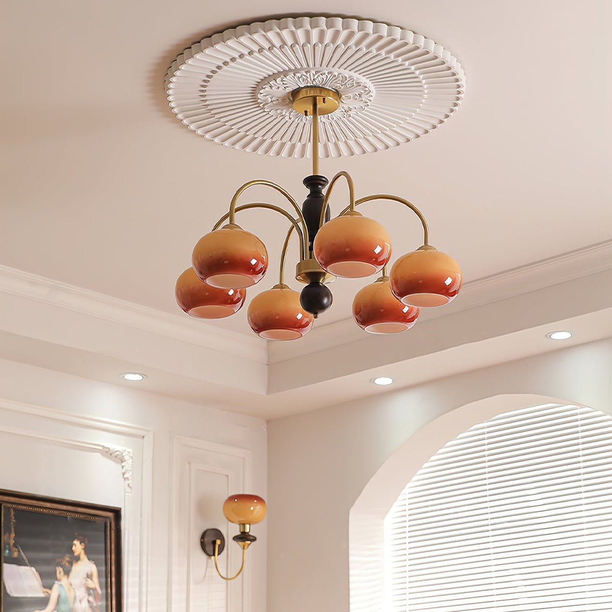 Aurora Lustre Amberly Arche Bras Courbés - Neutralighting