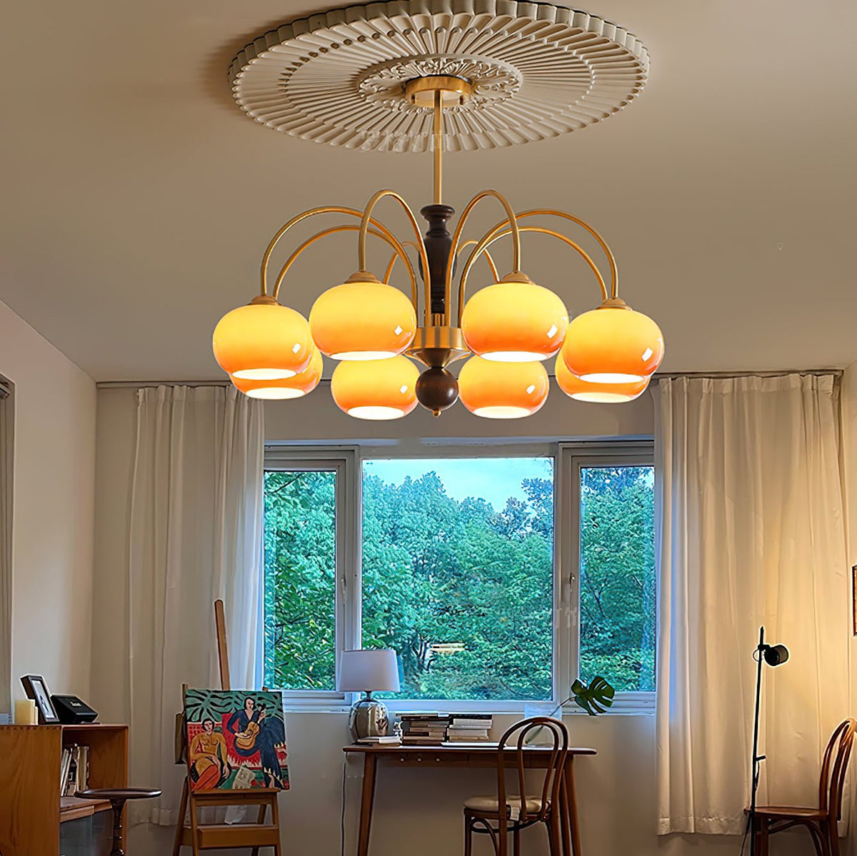 Aurora Lustre Amberly Arche Bras Courbés - Neutralighting