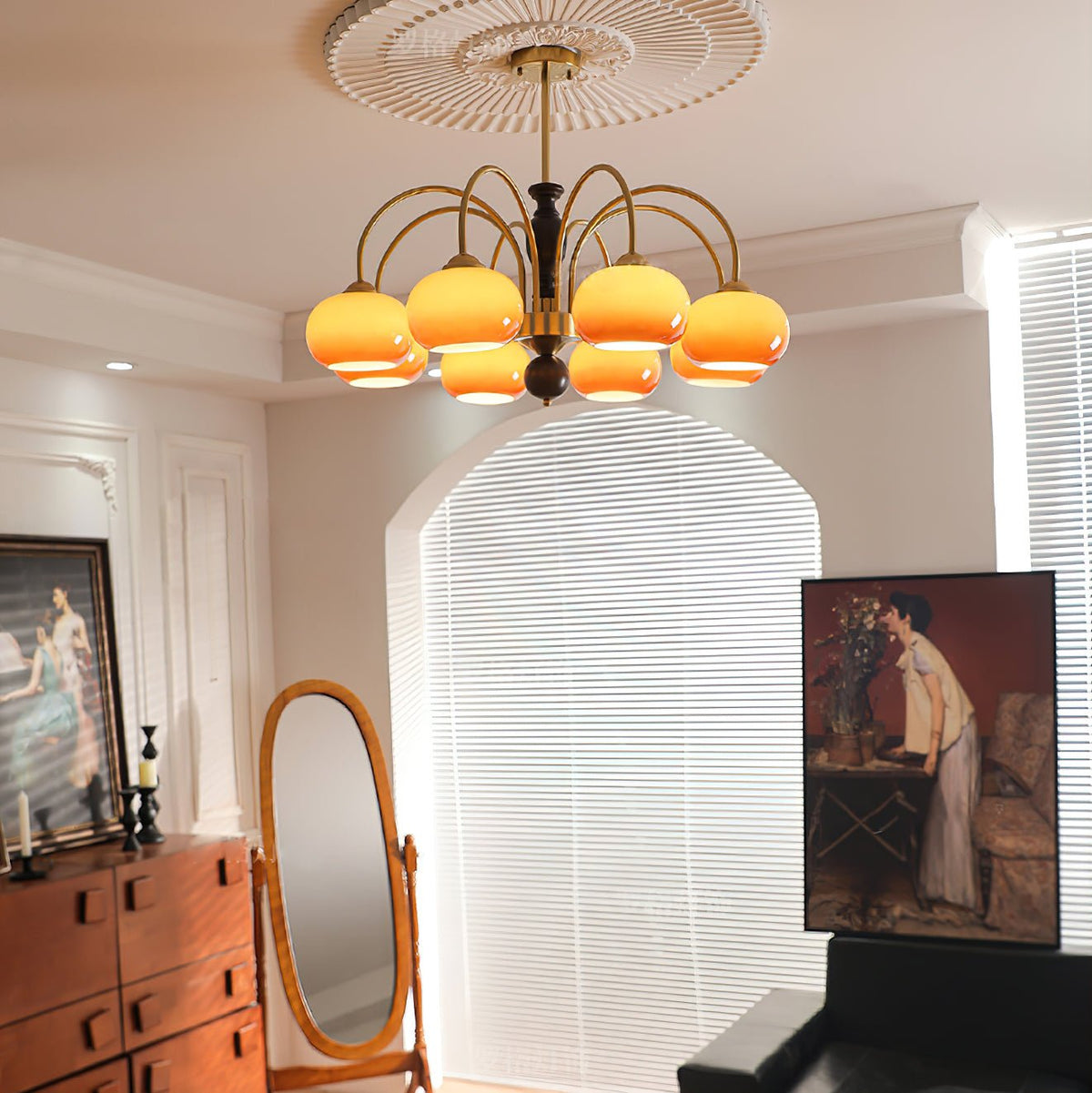 Aurora Lustre Amberly Arche Bras Courbés - Neutralighting