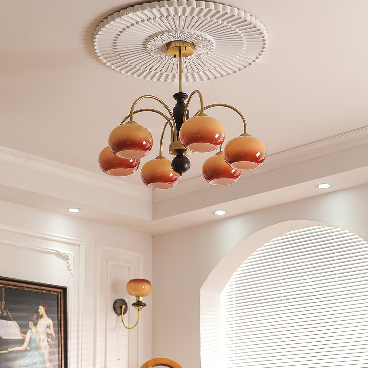 Aurora Lustre Amberly Arche Bras Courbés - Neutralighting