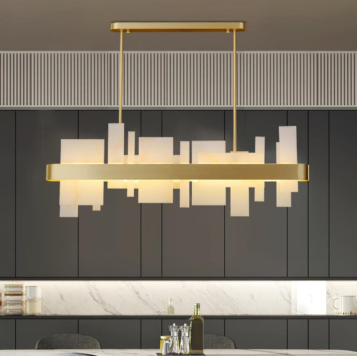Lustra Chandelier en Cuivre Acrylique Salle à Manger - Neutralighting