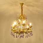 Lustra Suspension Lampe Gouttes et Feuilles Dorées - Neutralighting