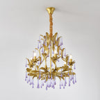Lustra Suspension Lampe Gouttes et Feuilles Dorées - Neutralighting