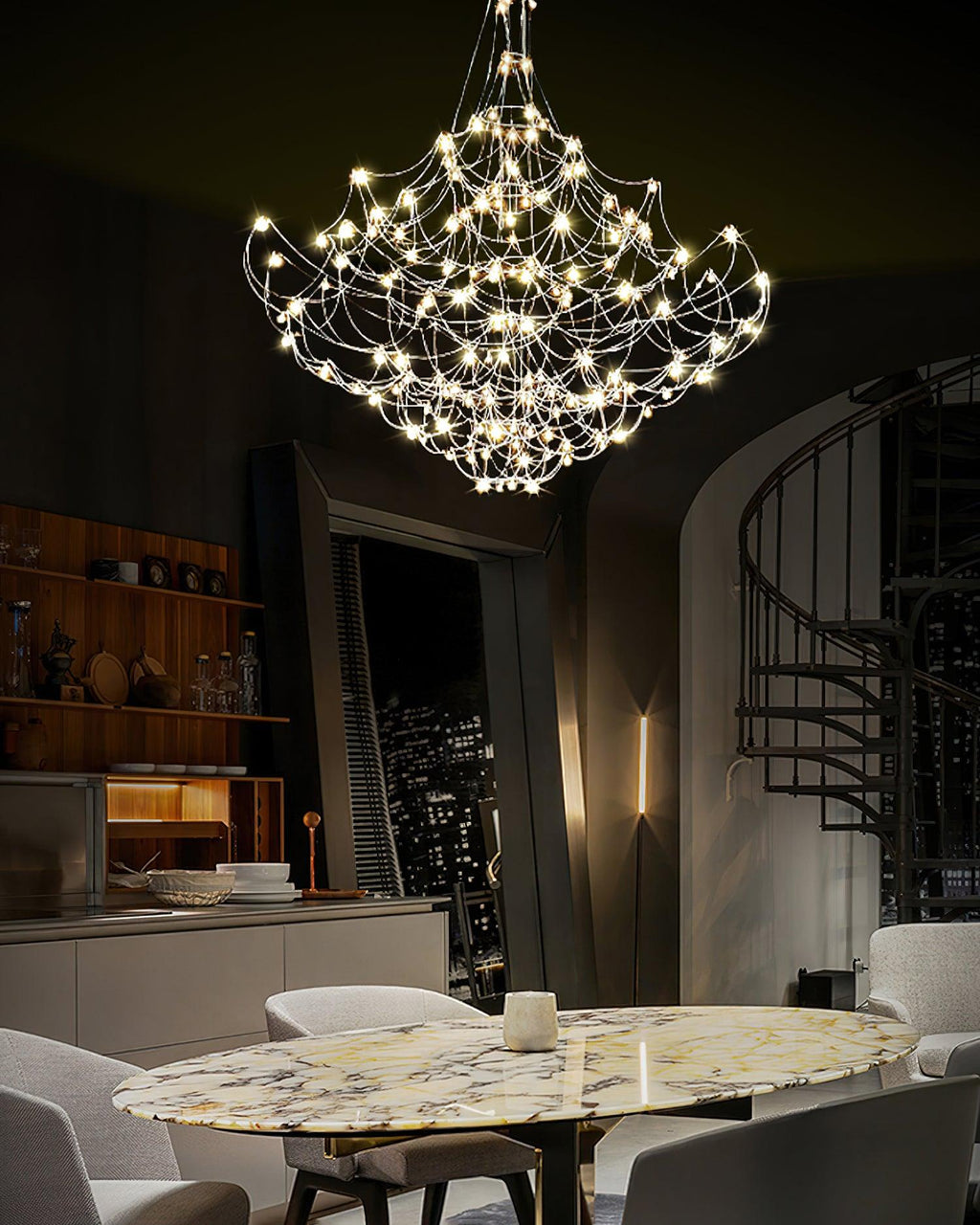 Lustra Lustre Acier Inoxydable Fil Luciole - Neutralighting