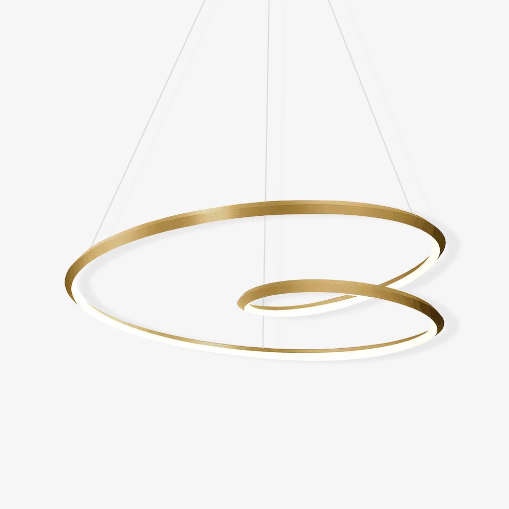 Lustra Chandelier en Aluminium Doré et Verre Opale - Neutralighting