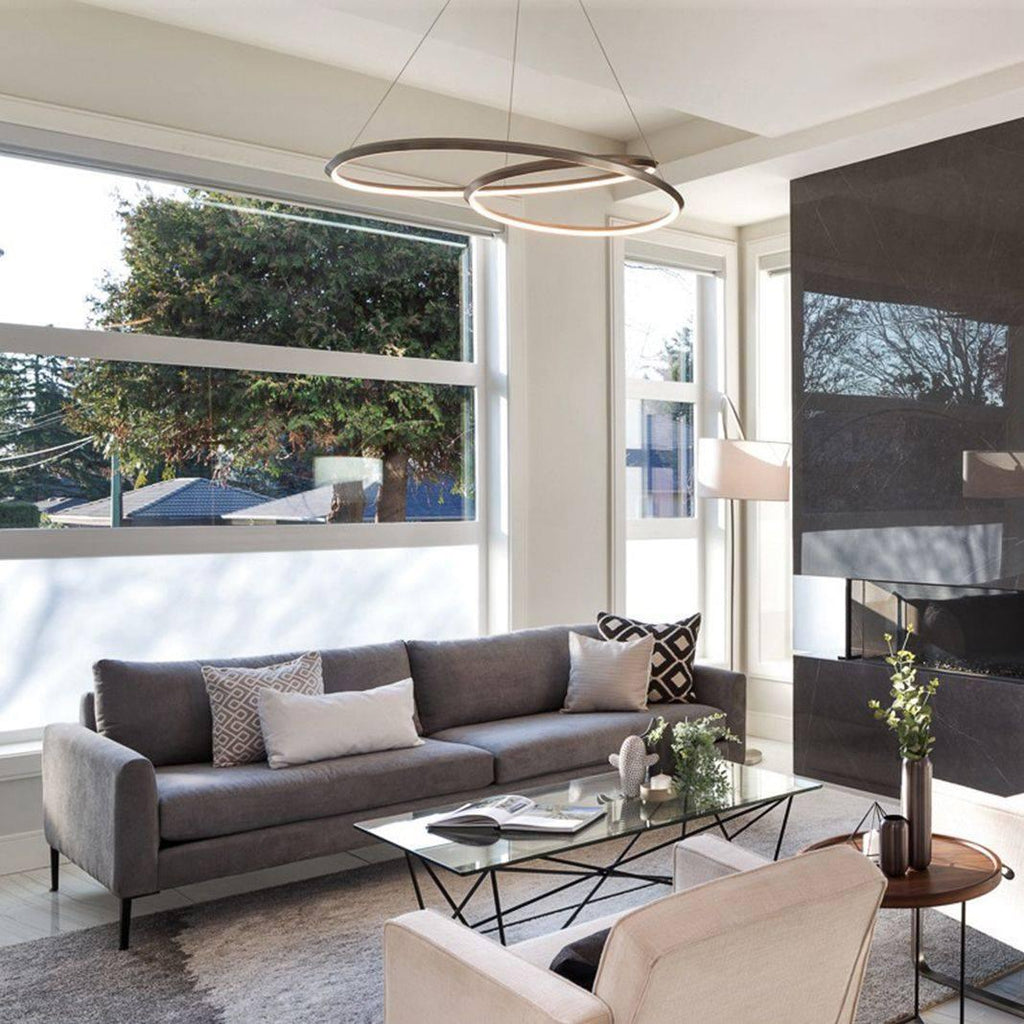 Lustra Chandelier en Aluminium Doré et Verre Opale - Neutralighting
