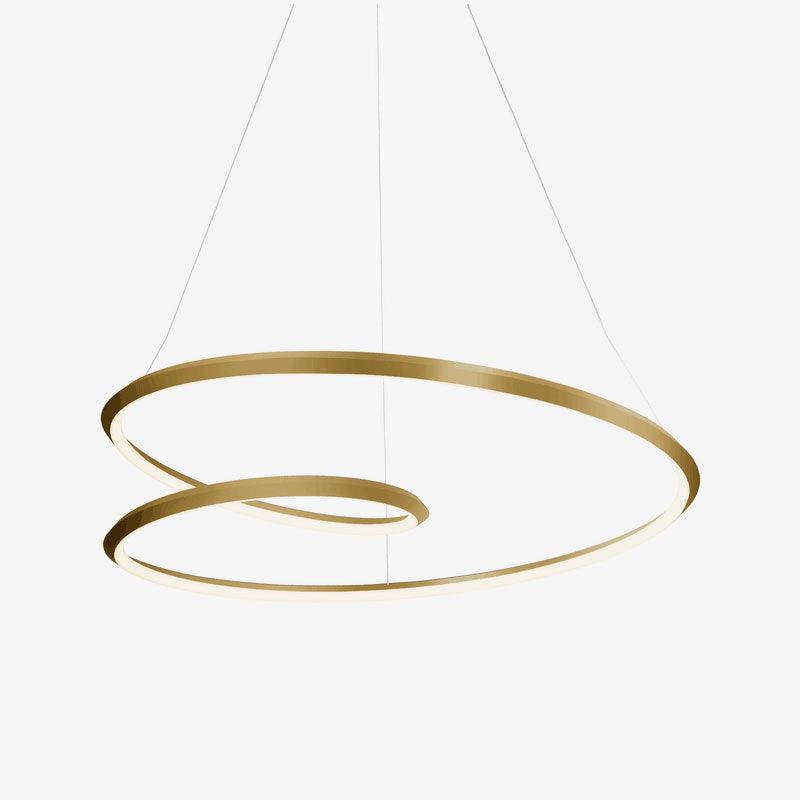 Lustra Chandelier en Aluminium Doré et Verre Opale - Neutralighting